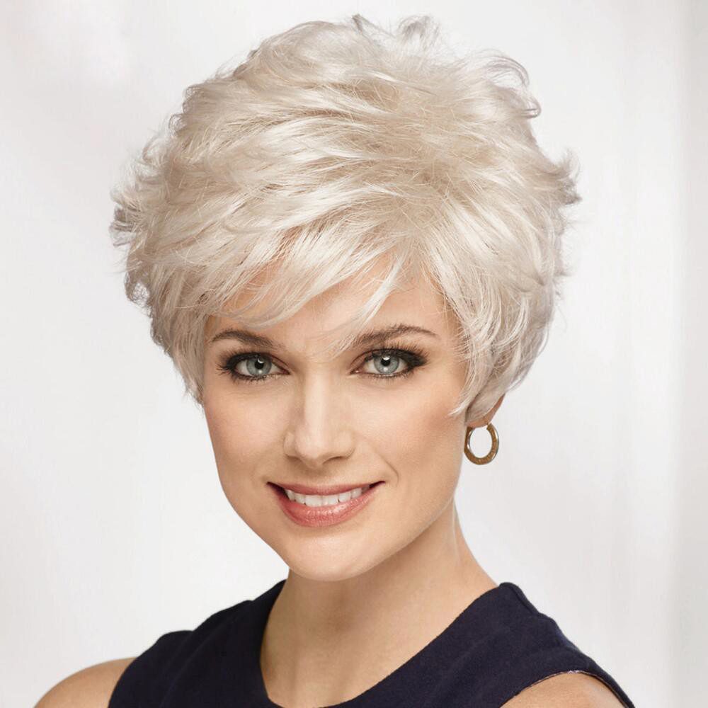 Natural looking synthetic wigs